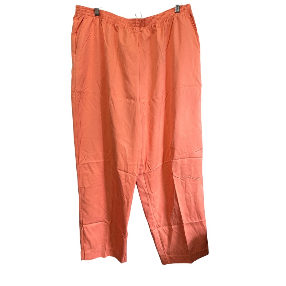 Alfred‎ Dunner Woman 22W Coral Pink Proportioned Short Elastic Waist Pants